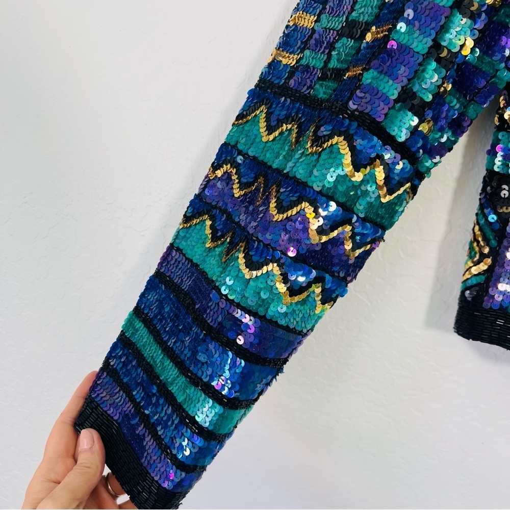 Sequin Embellished Multicolor Vintage  Jacket - Picture 11 of 11